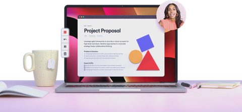 Loom screenshot: Screen recorder controls over a document