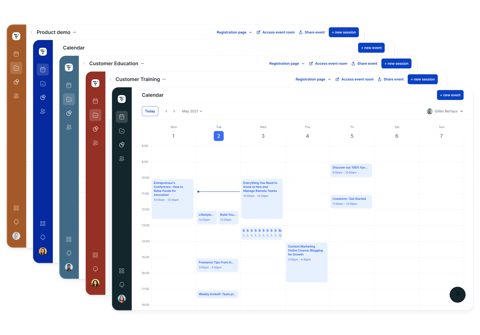 Livestorm screenshot: Events calendar