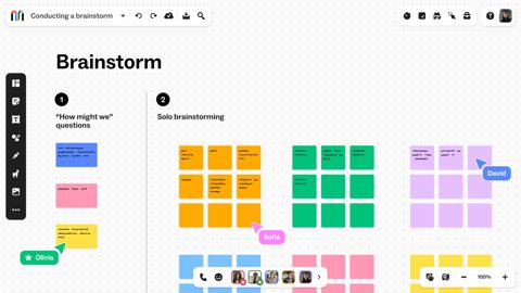 Mural screenshot: Brainstorm board with sticky notes