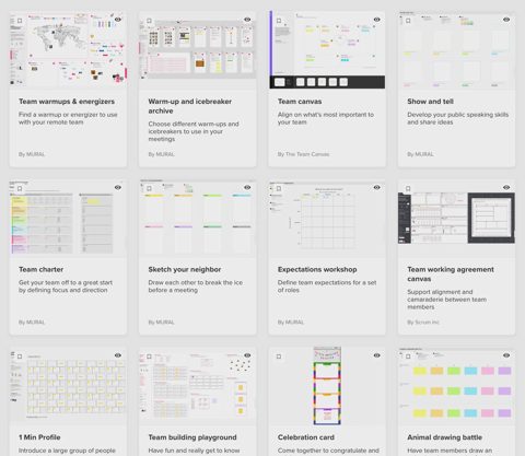 Mural screenshot: Template library