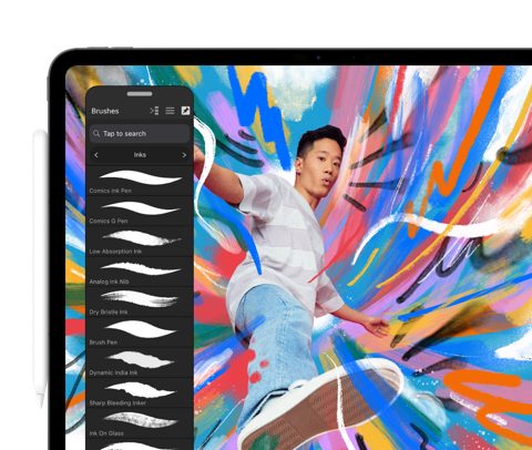 Affinity screenshot: Brush picker on iPad