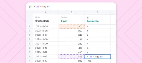Omni screenshot: Spreadsheet-style calculation formula
