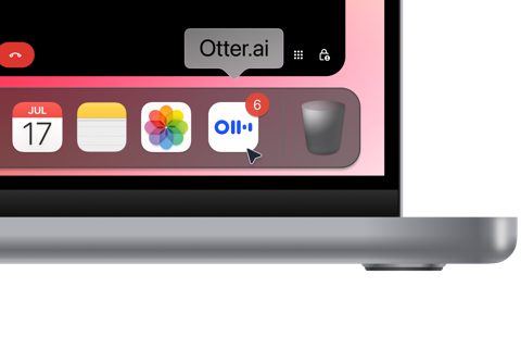 Otter.ai screenshot: Desktop app meeting list and recorder