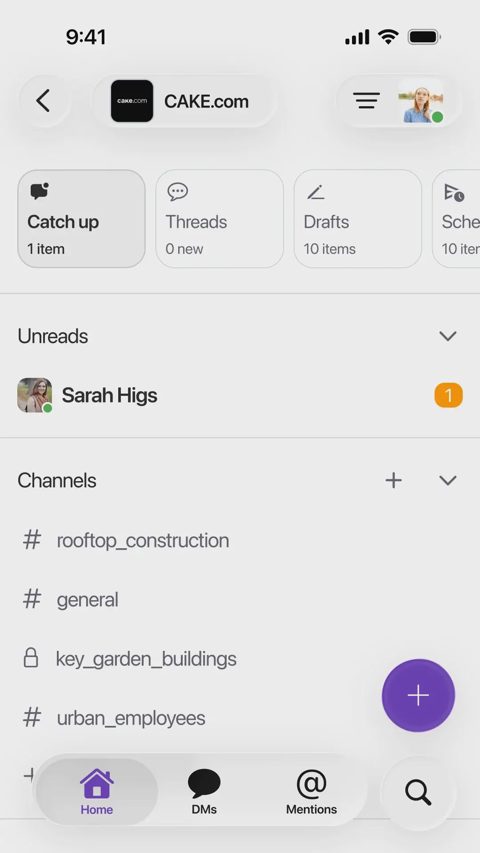 Pumble screenshot: Mobile app channel list and unreads