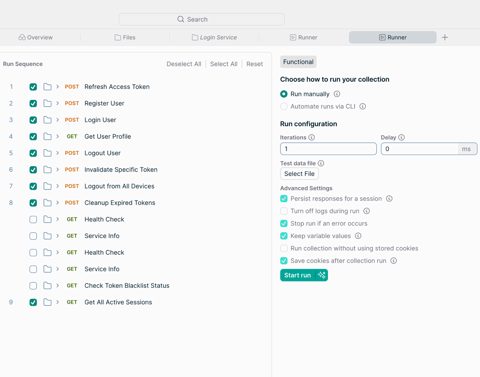Postman screenshot: Collection runner for workflows