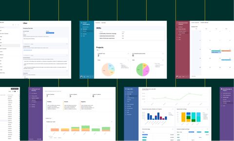 Airtable screenshot: Interface dashboard with charts