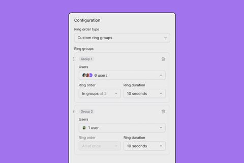 Quo screenshot: Ring order configuration