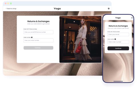 ReturnGO screenshot: Customer returns portal on desktop and mobile