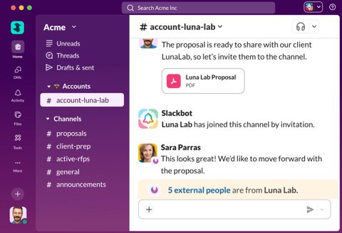 Slack screenshot: Channel conversation view