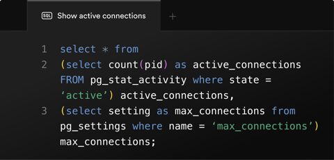 Supabase screenshot: SQL editor