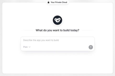 Superblocks screenshot: App builder prompt screen