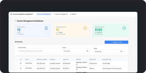 ToolJet screenshot: Invoice management app