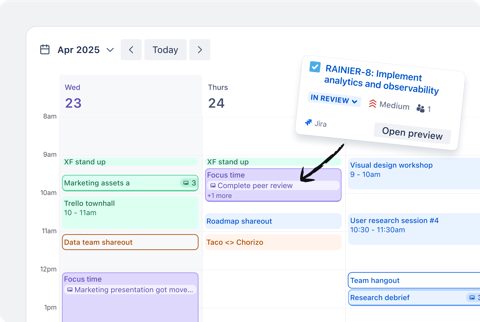 Trello screenshot: Planner calendar view