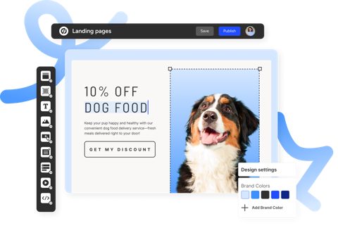 Unbounce screenshot: Landing page builder editor