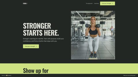 Youform screenshot: Landing page built in Youform