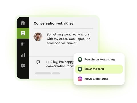 Zendesk screenshot: Conversation view with channel actions