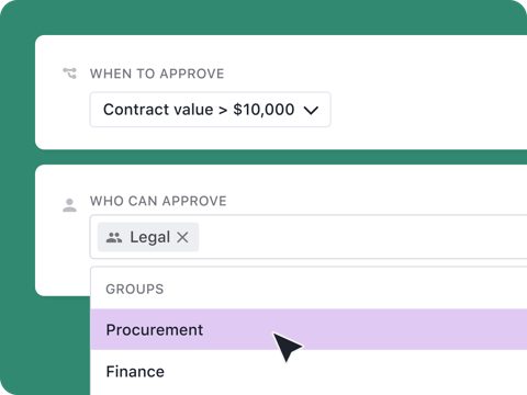 Ironclad screenshot: Workflow approval rules