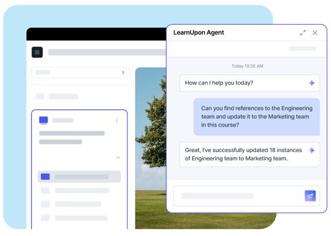 LearnUpon screenshot: LearnUpon Agent in the course editor