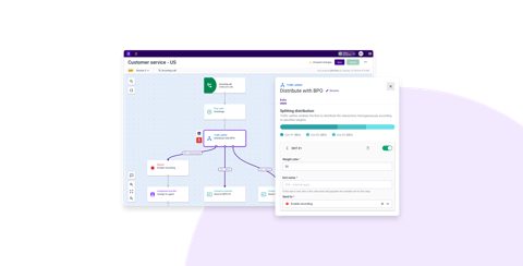 Talkdesk screenshot: Visual call routing flow builder