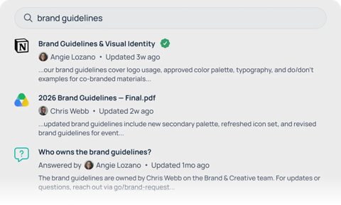 GoSearch screenshot: Unified search results across apps