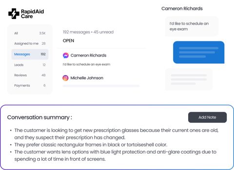 Birdeye screenshot: Inbox with AI conversation summary