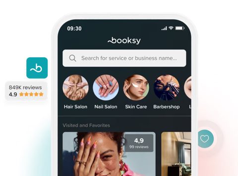 Booksy screenshot: Customer app business search