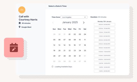 ClickFunnels screenshot: Appointment booking calendar
