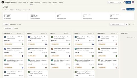 Zite screenshot: CRM deals pipeline app