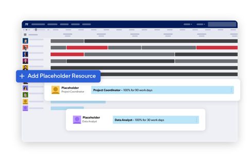 Resource Management by Smartsheet screenshot: Demand management with placeholder roles
