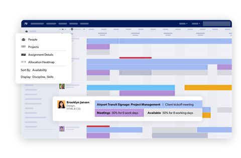 Resource Management by Smartsheet screenshot: Role-based assignments timeline
