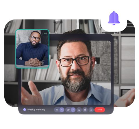 Proton Meet screenshot: One-to-one call with self view