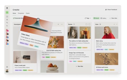 Buffer screenshot: Ideas board in Create