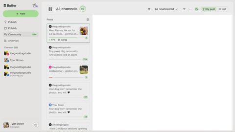 Buffer screenshot: Community comment inbox