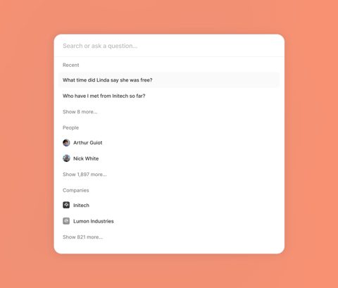 Circleback screenshot: Search and ask across meetings