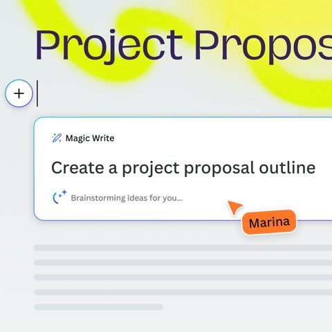 Canva screenshot: Magic Write inside a doc