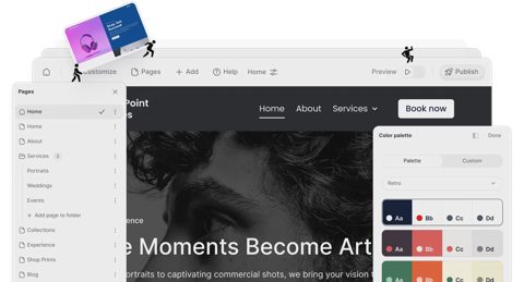 Durable screenshot: Website editor with page list