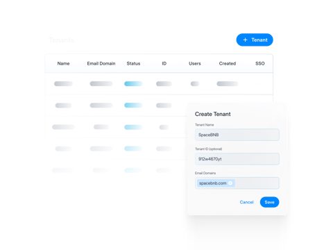 Descope screenshot: Tenant management table