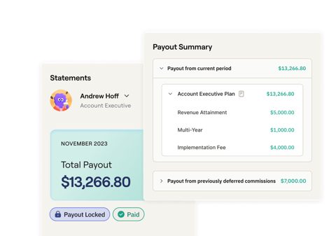 Everstage screenshot: Payout statement and summary