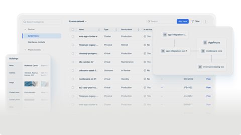 Freshservice screenshot: Asset inventory with relationships