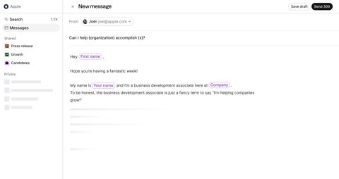 folk screenshot: Email message composer