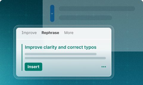 Grammarly screenshot: Rewrite options panel