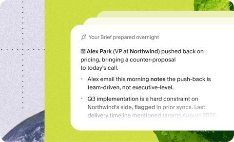 Granola screenshot: Overnight brief of meeting highlights