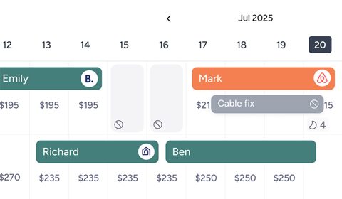 Guesty screenshot: Multi-calendar reservations