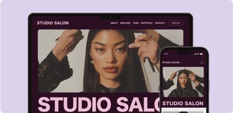 GlossGenius screenshot: Booking site builder preview