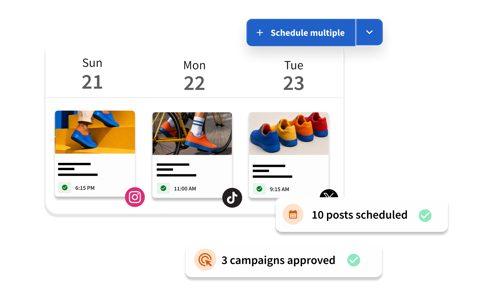 Hootsuite screenshot: Post scheduling calendar