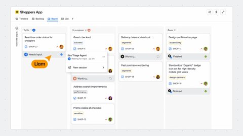 Jira screenshot: Sprint board