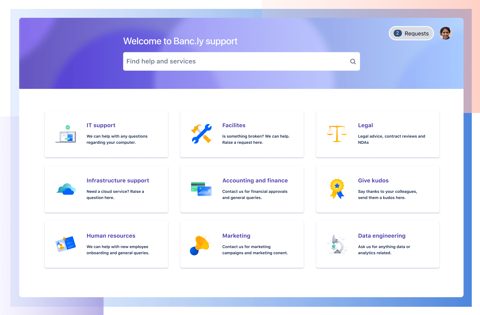 Jira Service Management screenshot: Customer help portal