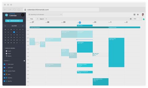 Infomaniak kSuite Pro screenshot: Calendar week view