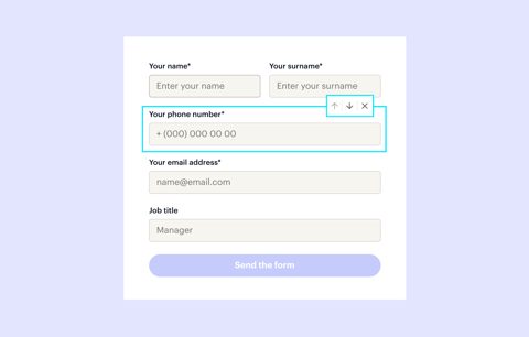 Instapage screenshot: Form builder field editor