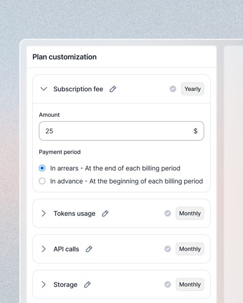 Lago screenshot: Plan customization